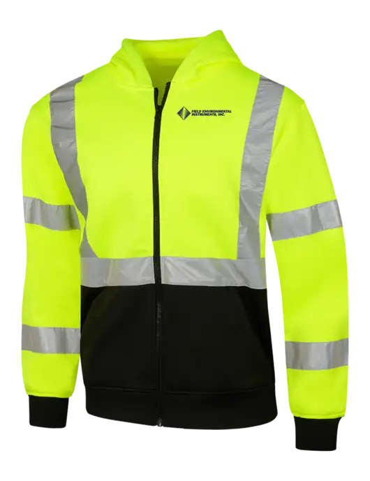CornerStone Safety Yellow ANSI  107 Class 3 Heavy-Duty Fleece Full-Zip Hoodie w/Field Environmental Logo