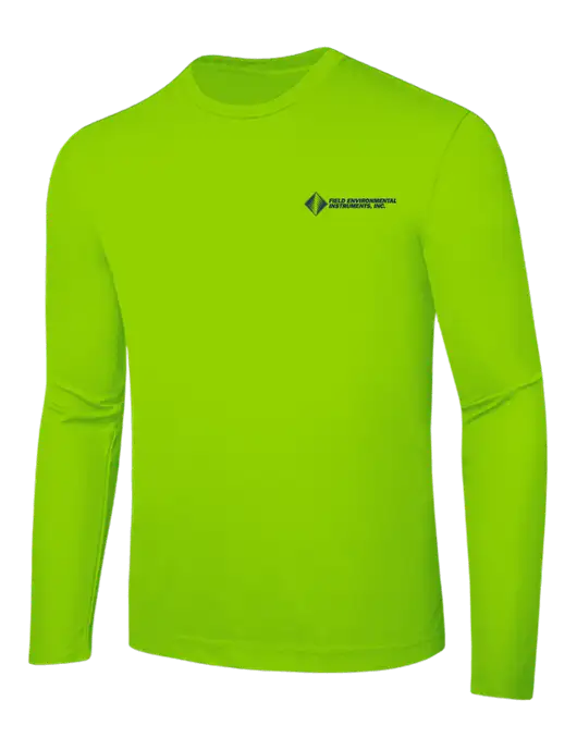 Long Sleeve Safety Green PosiCharge Competitor Tee w/Field Environmental Logo