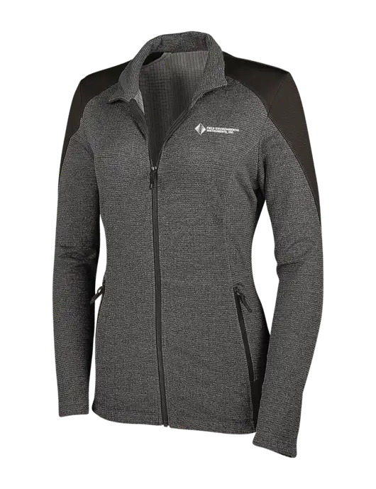 Medium Grey Heather Womens Grid Fleece Jacket w/Field Environmental Logo