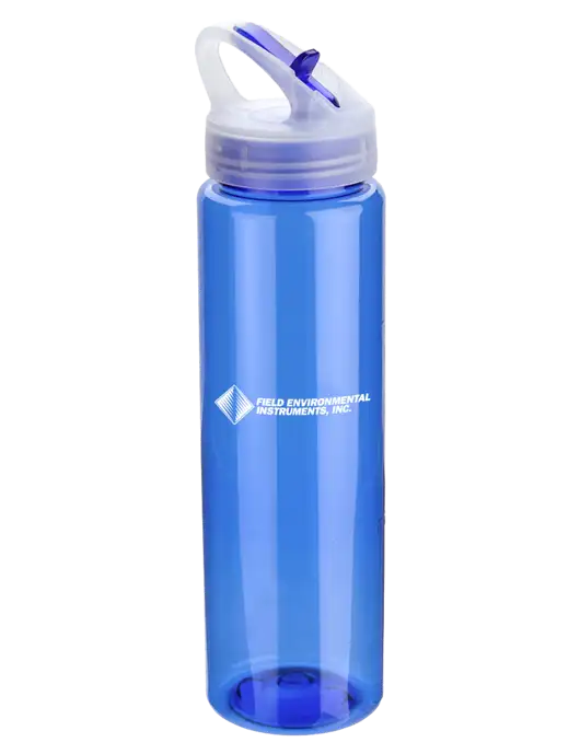 Buddy Blue 32 oz PET Bottle with Flip Lid w/Field Environmental Logo