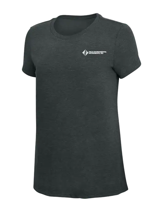 Womens Simply Soft Black Frost 4.5oz Poly/Combed Ring Spun Cotton T-Shirt w/Field Environmental Logo