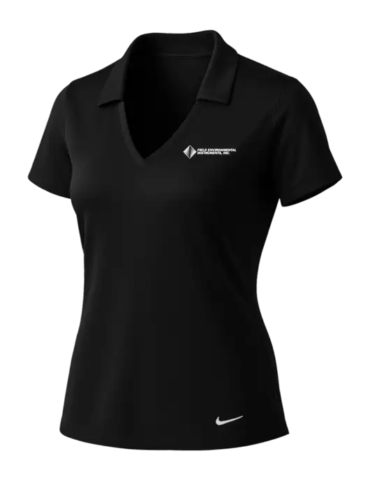 NIKE Black Womens Dri-Fit Vertical Mesh Polo w/Field Environmental Logo