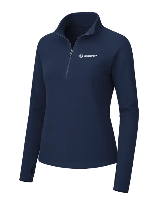 Womens Navy Microfleece 1/2 Zip Pullover w/Field Environmental Logo