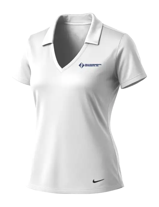 NIKE White Womens Dri-Fit Vertical Mesh Polo w/Field Environmental Logo
