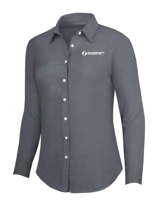 Dark Grey Womens SuperPro Oxford Shirt w/Field Environmental Logo