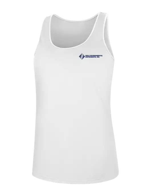 Womens White PosiCharge Competitor Racerback Tank w/Field Environmental Logo