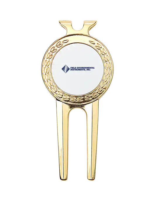 Gold Divot Tool, 1.5 x 3 w/Field Environmental Logo