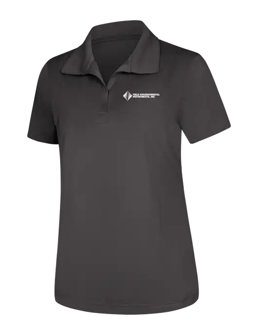Womens Dark Grey Micropique Sport-Wick Polo w/Field Environmental Logo