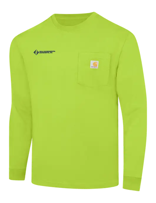 Carhartt Safety Green Workwear Pocket Long Sleeve T-Shirt w/Field Environmental Logo