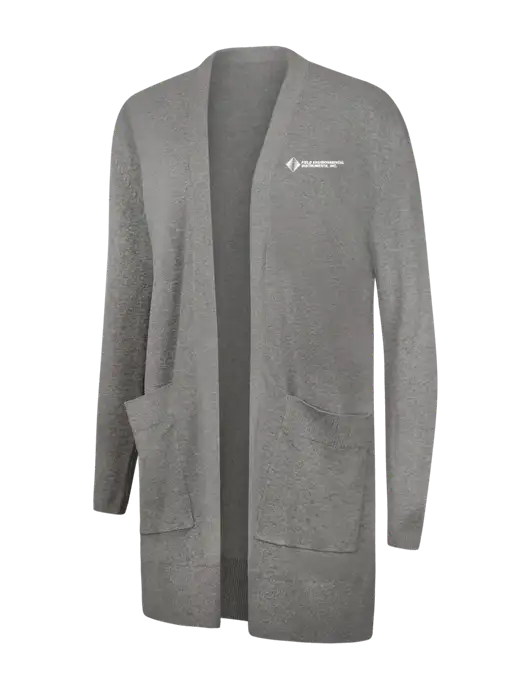 Mercer+Mettle Womens Light Grey Heather Open Front Cardigan Sweater w/Field Environmental Logo