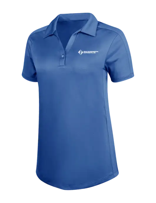 Womens Dark Royal Blue Diamond Jacquard Polo w/Field Environmental Logo