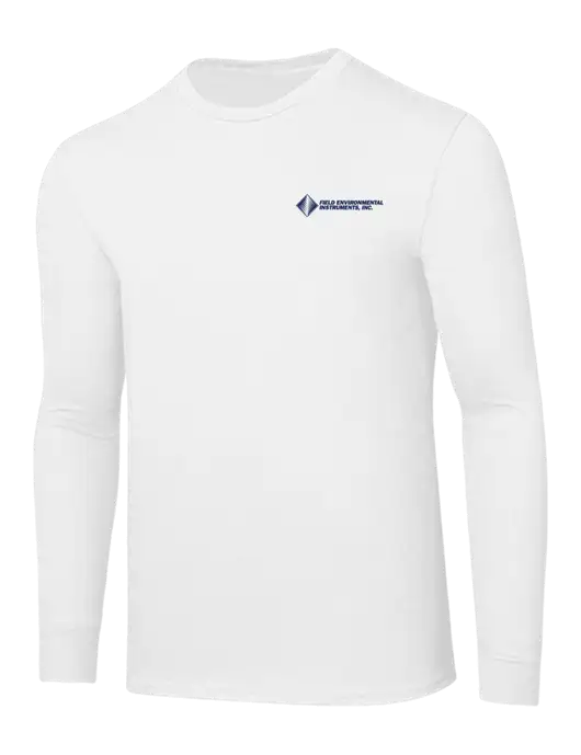 Core Blend White Long Sleeve Tee w/Field Environmental Logo