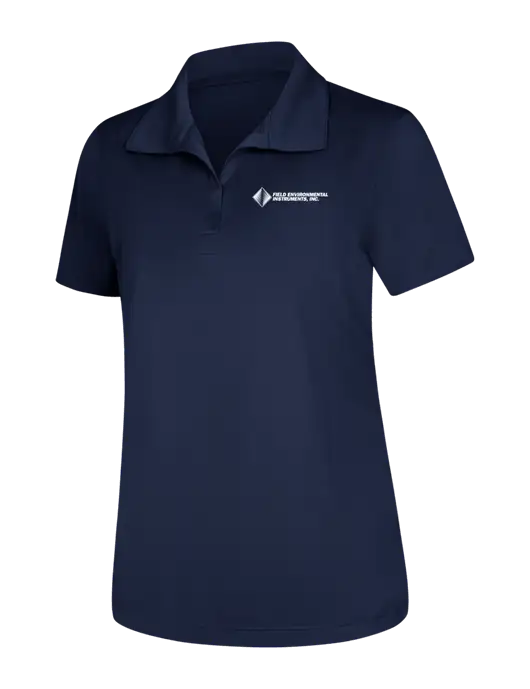 Womens Navy Micropique Sport-Wick Polo w/Field Environmental Logo