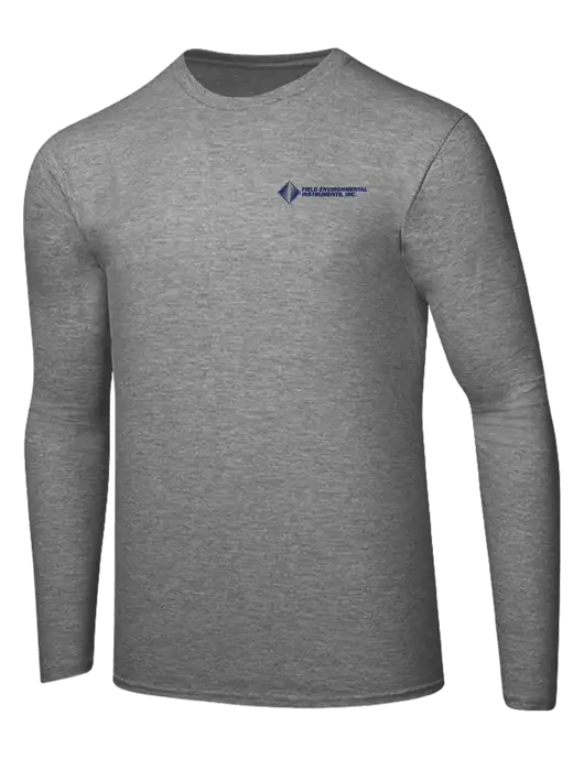 Ring Spun Light Heather Grey 4.5 oz Long Sleeve T-Shirt w/Field Environmental Logo