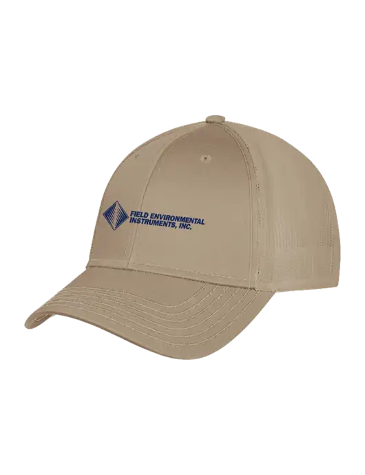 Khaki Mesh Trucker Cap Snap Back w/Field Environmental Logo