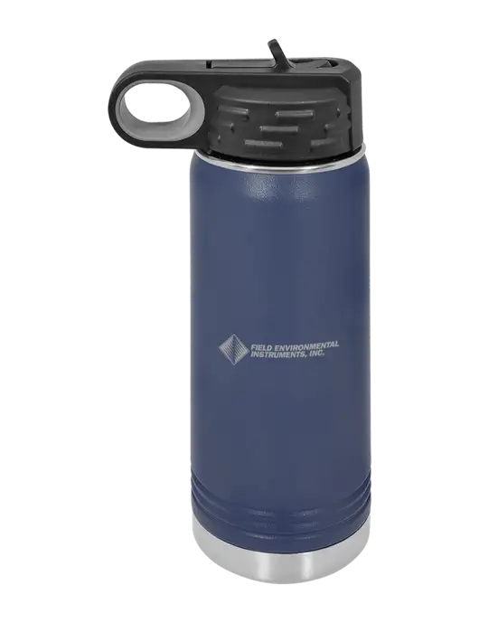 Polar Camel 20 oz Powder Coated Navy Vacuum Insulated Water Bottle w/Field Environmental Logo