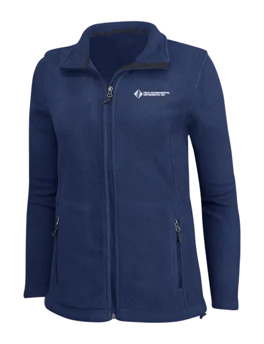 Womens Navy Fleece Jacket w/Field Environmental Logo
