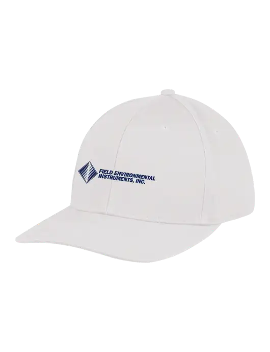 Premium Modern Structured Twill White Snapback Cap w/Field Environmental Logo