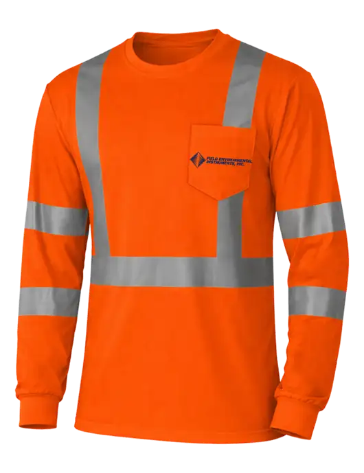 CornerStone Safety Orange ANSI 107 Class 3 Mesh Long Sleeve Tee w/Field Environmental Logo
