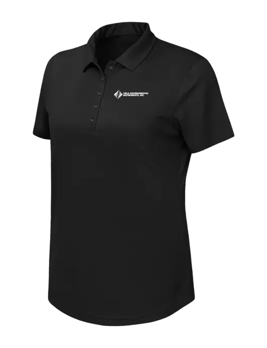 Callaway Womens Birdseye Black Polo w/Field Environmental Logo
