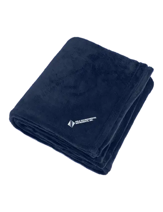 Oversized Deep Navy Ultra Plush Blanket w/Field Environmental Logo