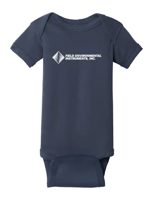 Rabbit Skins Navy Infant Short Sleeve Baby Rib Bodysuit w/Field Environmental Logo