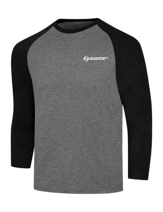 Simply Soft 3/4 Sleeve Black Frost/Grey Frost Ring Spun Cotton T-Shirt w/Field Environmental Logo
