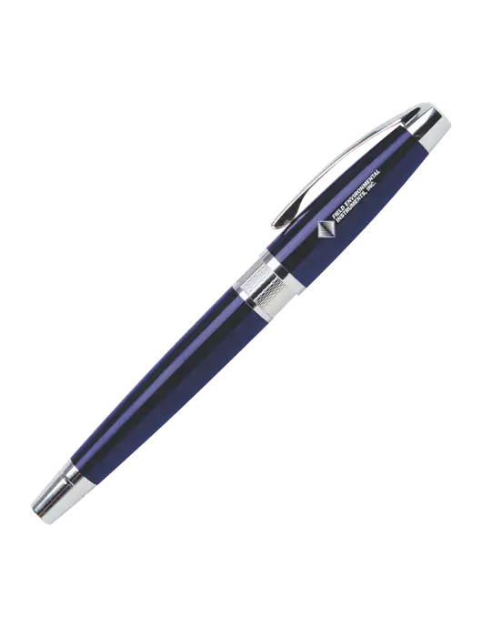 Masscotti Navy Rollerball Pen - Black Ink w/Field Environmental Logo