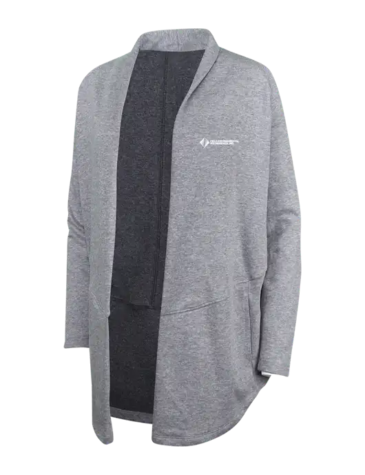 Medium Heather Grey/Char Heather Womens Interlock Cardigan w/Field Environmental Logo