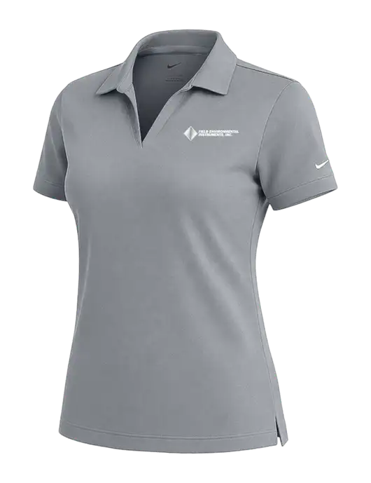 NIKE Medium Grey Womens Dri-Fit Micro Pique Polo w/Field Environmental Logo