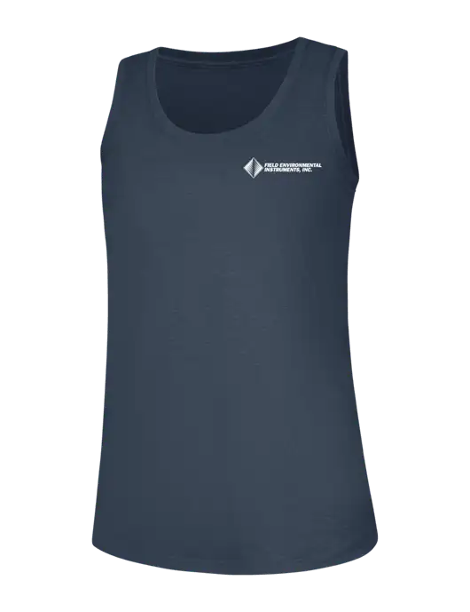 Womens Navy Frost Perfect Tri Racerback Tank w/Field Environmental Logo