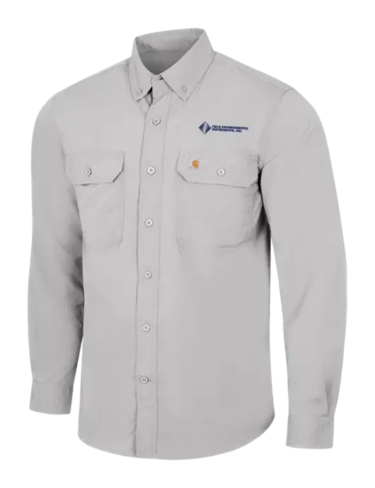 Carhartt Force Light Grey Solid Long Sleeve Shirt w/Field Environmental Logo