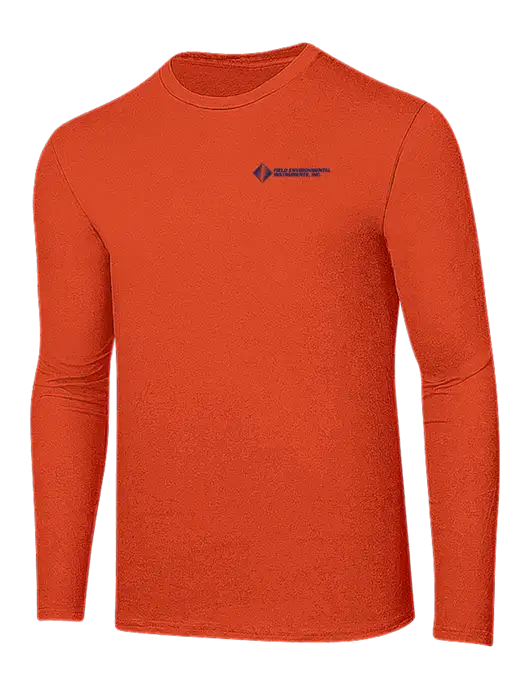 Ring Spun Orange 4.5 oz Long Sleeve T-Shirt w/Field Environmental Logo