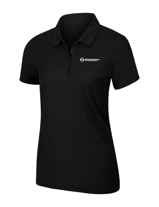 Womens Black Core Classic Pique Polo w/Field Environmental Logo