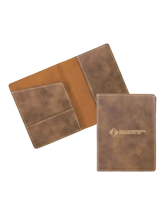 Rustic Leatherette Passport Holder w/Field Environmental Logo
