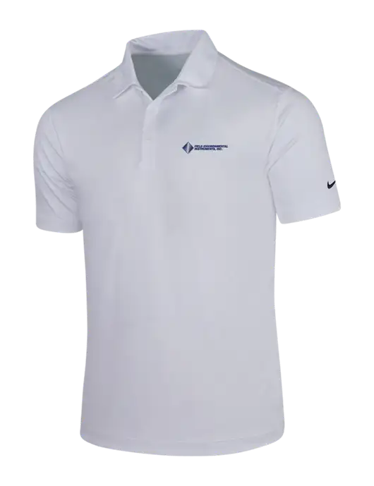 NIKE White Dri-Fit Vertical Mesh Polo w/Field Environmental Logo