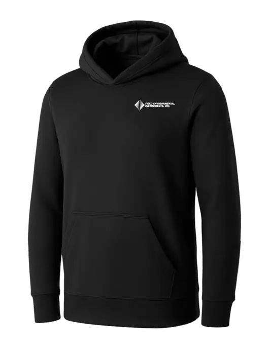 Womens Black Core Fleece Pullover Hooded Sweatshirt w/Field Environmental Logo