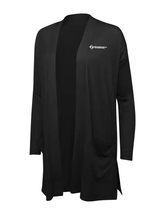 Black Womens Concept Long Pocket Cardigan w/Field Environmental Logo