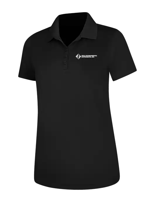 Black Womens Dry Zone UV Mesh Polo w/Field Environmental Logo