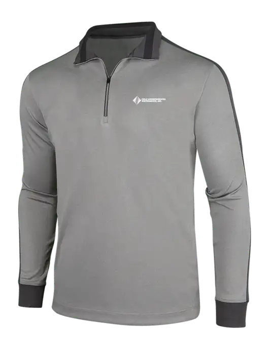 NIKE Athletic Grey/Heather Dark Grey Dry-Fit 1/2 Zip Cover-Up w/Field Environmental Logo