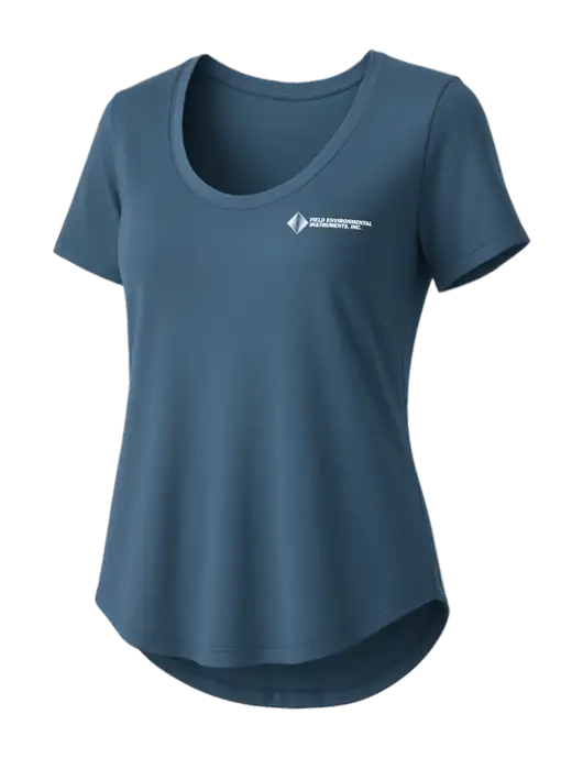 Mercer+Mettle Womens Light Navy Blue Stretch Jersey Relaxed Scoop w/Field Environmental Logo