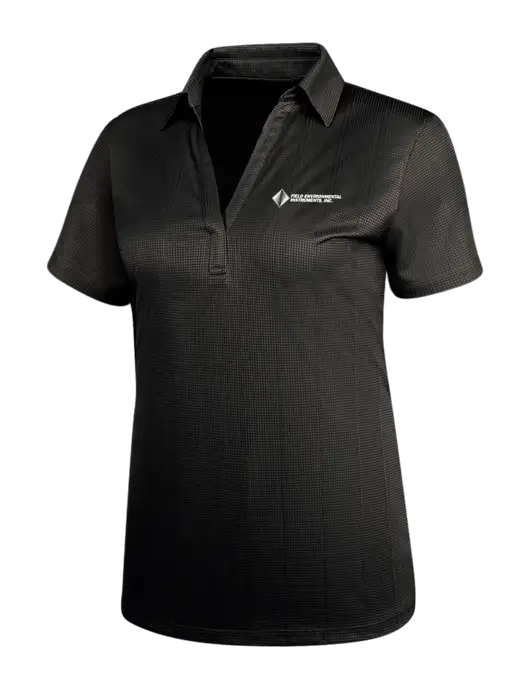 Black Womens Performance Fine Jacquard Polo w/Field Environmental Logo