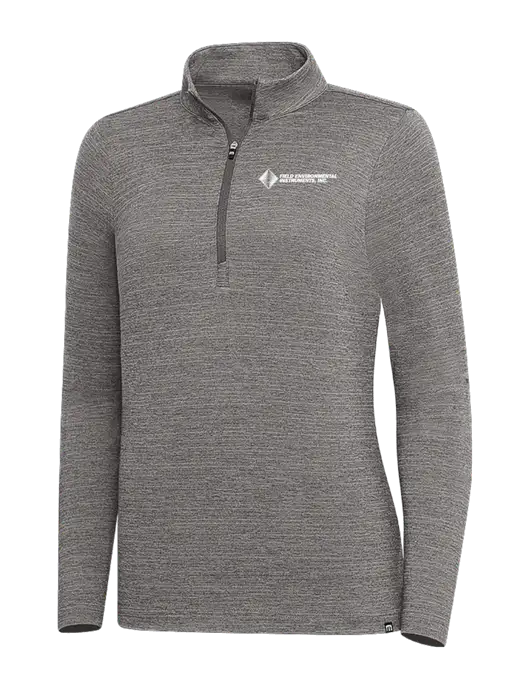 TravisMathew Medium Grey Heather Womens Crestview 1/4 Zip w/Field Environmental Logo