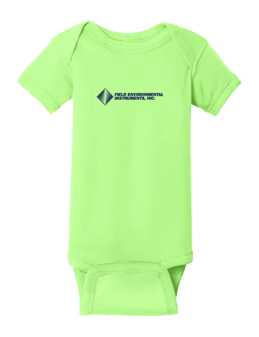 Rabbit Skins Neon Green Infant Short Sleeve Baby Rib Bodysuit w/Field Environmental Logo