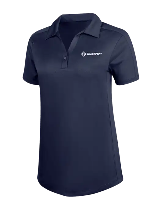 Womens Dark Navy Diamond Jacquard Polo w/Field Environmental Logo