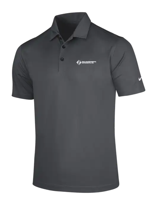 NIKE Dark Grey Dri-Fit Vertical Mesh Polo w/Field Environmental Logo