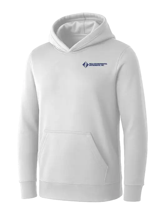 Womens White Core Fleece Pullover Hooded Sweatshirt w/Field Environmental Logo
