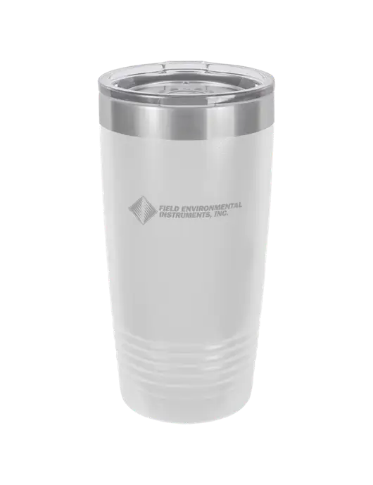 Polar Camel 20 oz Powder Coated White Vacuum Insulated Tumbler  w/Field Environmental Logo