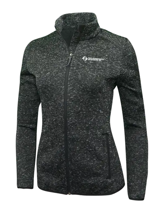 Black Heather Womens Sweater Fleece Jacket w/Field Environmental Logo