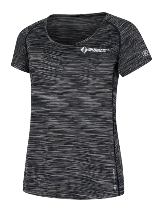 OGIO Womens Black Space Dye Verge Scoop Neck w/Field Environmental Logo